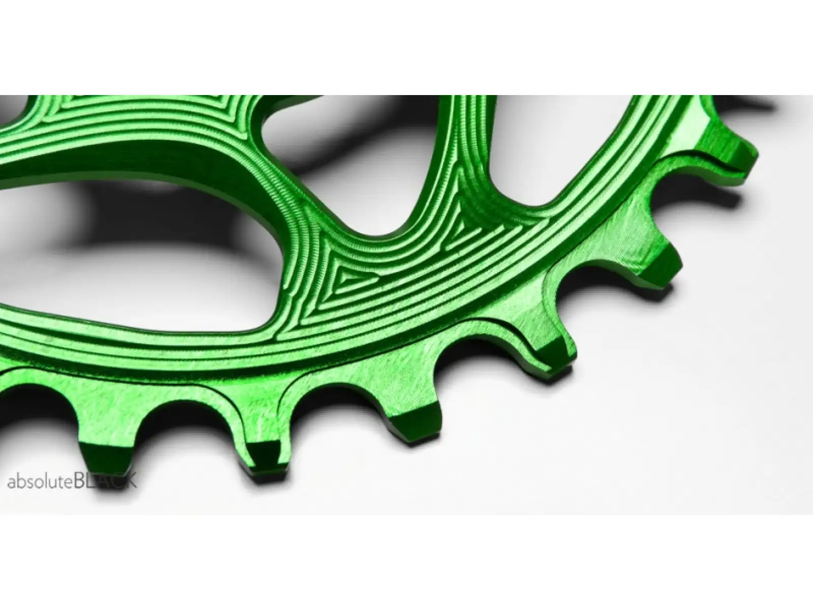 Absolute Black chainring for Cannondale green