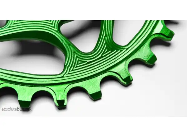 Absolute Black chainring for Cannondale green