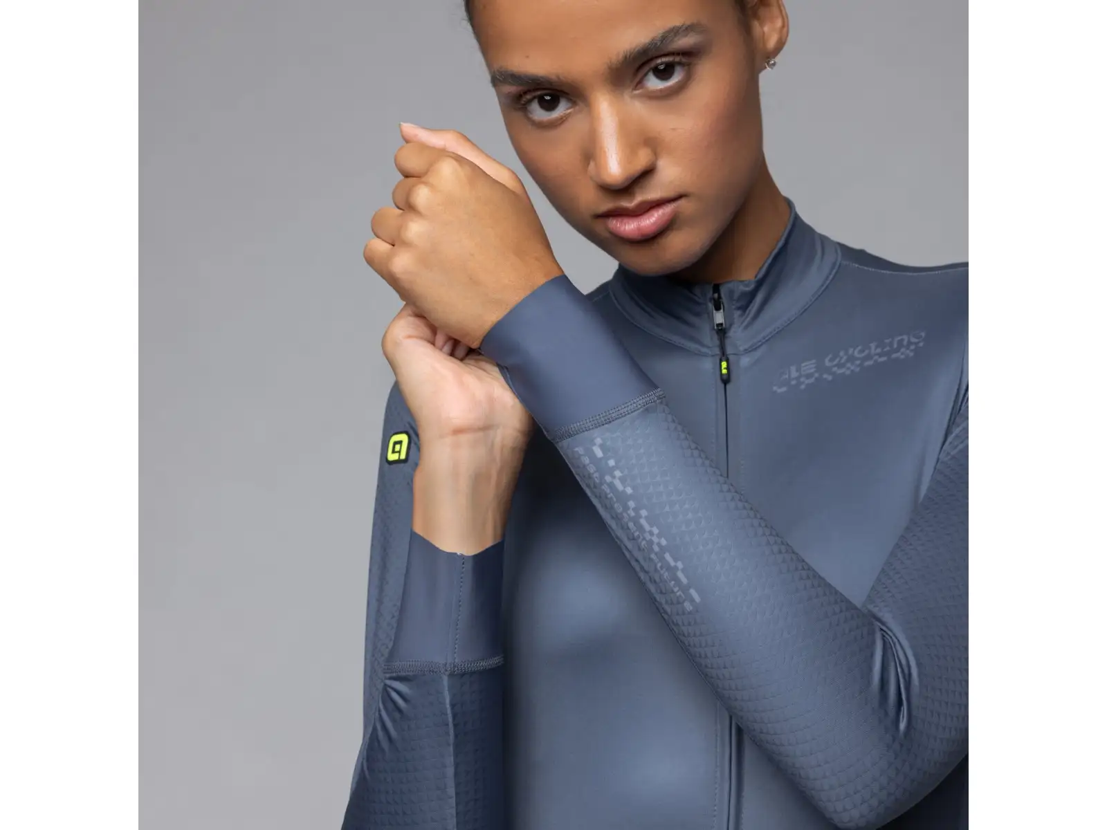 Alé PR-E Follow Me 2.0 women's insulated jersey long sleeve Powder Blue