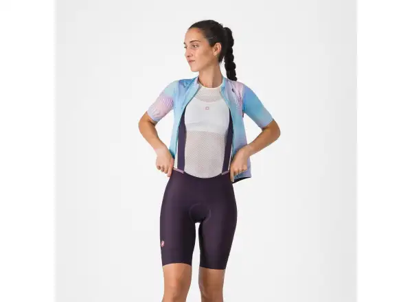 Castelli Prima 2 DT women's shorts with pad and bib Dark Night Shade/Deep Purple