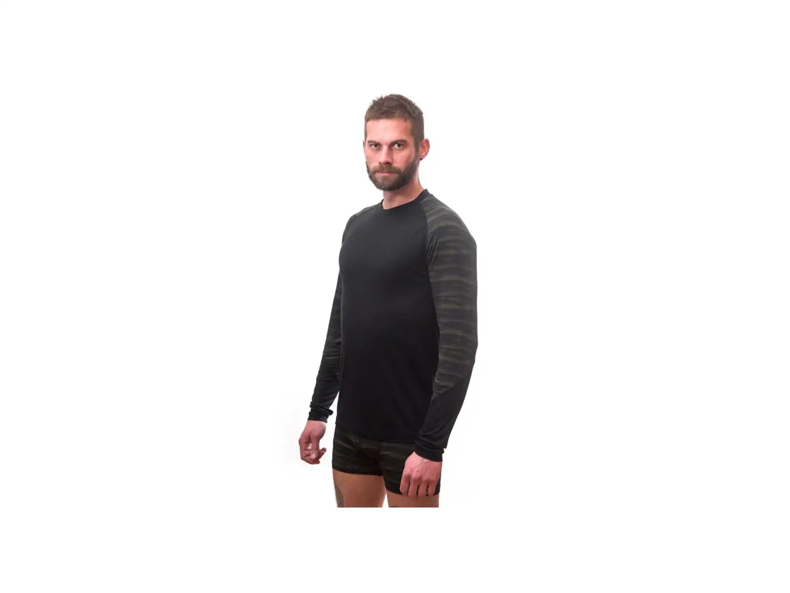 Sensor Merino Impress men's shirt long sleeve black/Batik