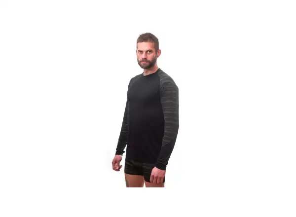 Sensor Merino Impress men's shirt long sleeve black/Batik