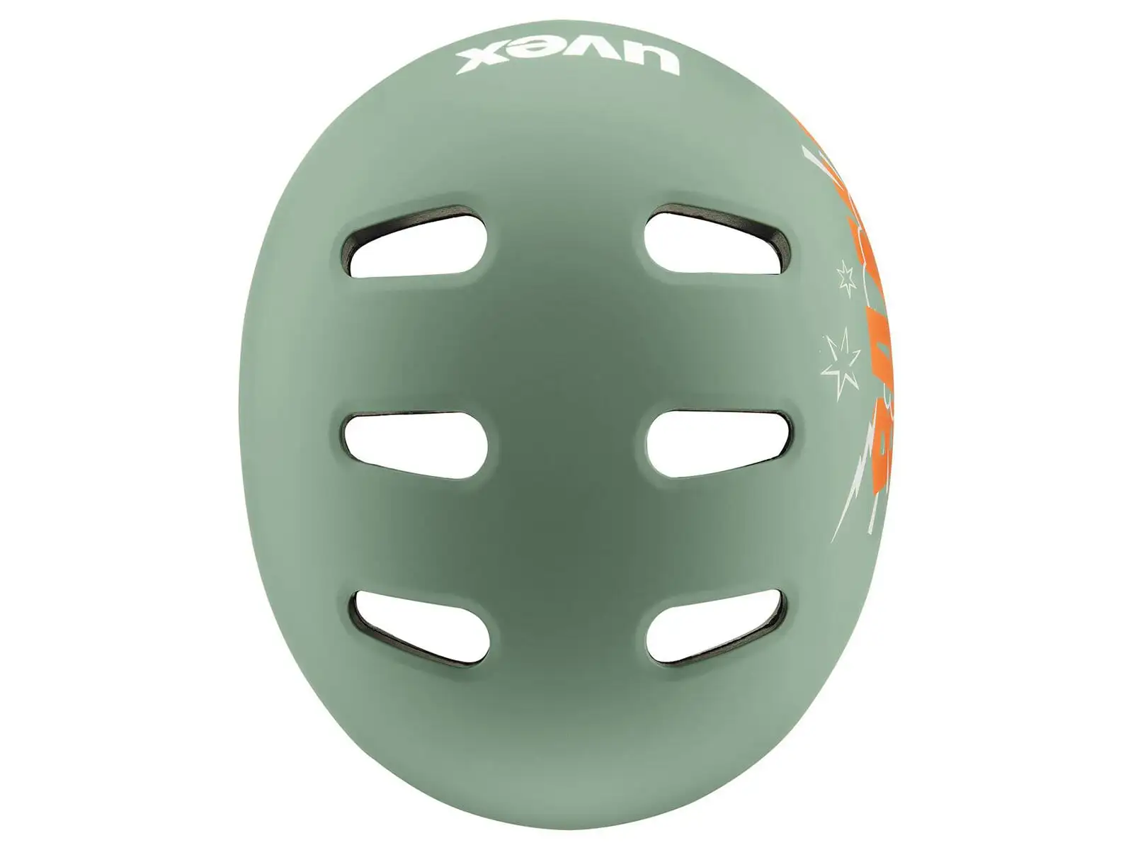 Uvex Kid 4 Style kids helmet Bam Moss Green/Papaya Matt