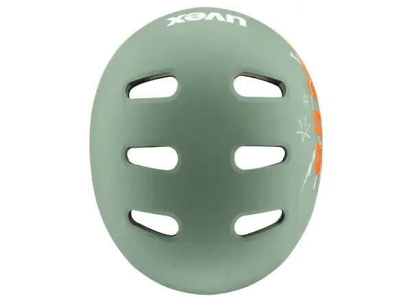 Uvex Kid 4 Style kids helmet Bam Moss Green/Papaya Matt