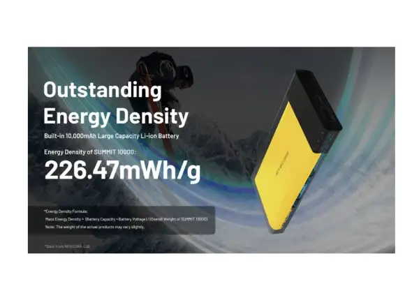 Nitecore High-performance Power Bank for Freezing Temperatures SUMMIT 10000, USB-C, up to 3A Output, 10000 mAh