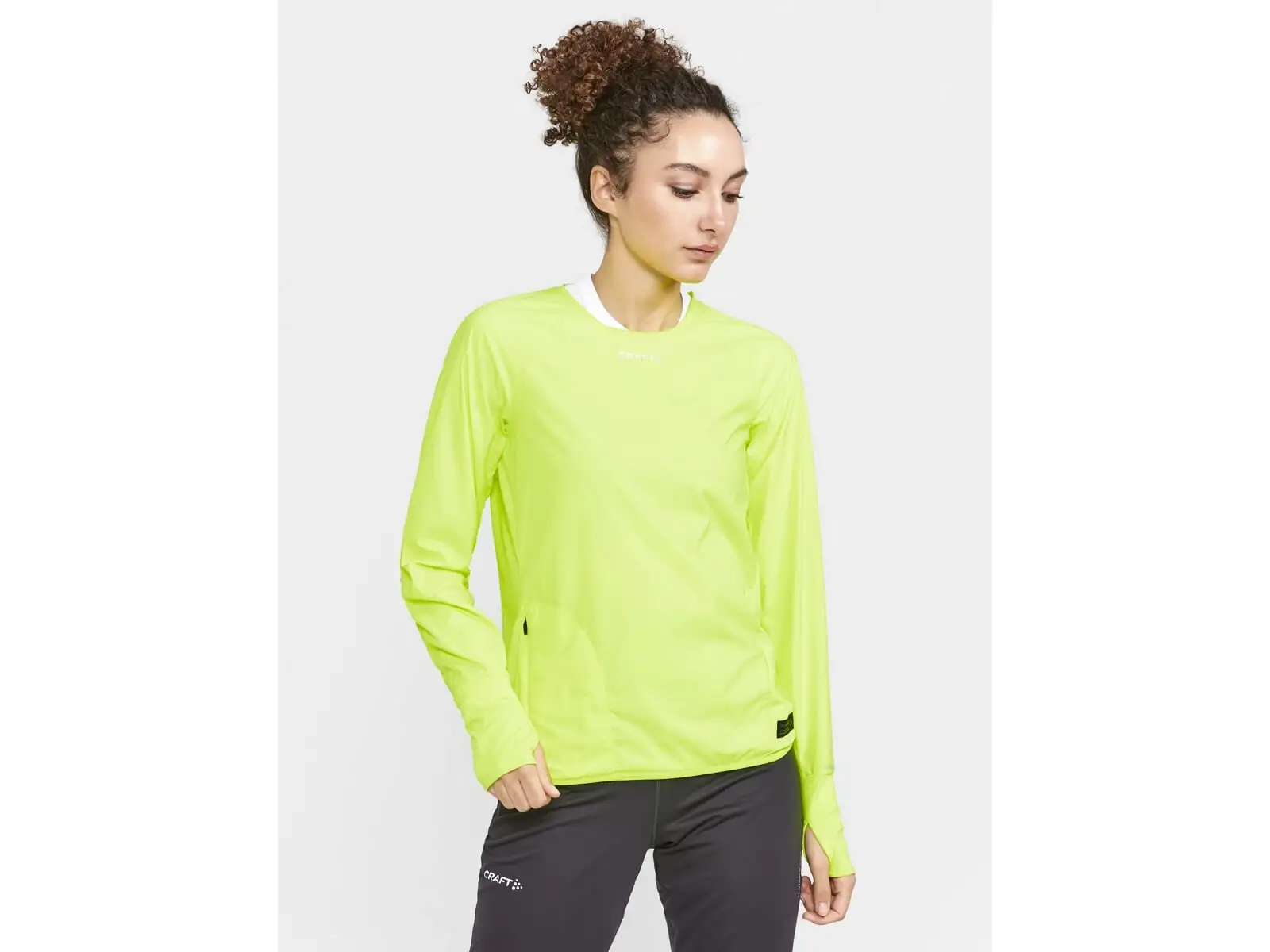 Craft Pro Hypervent Wind women's long sleeve running shirt yellow