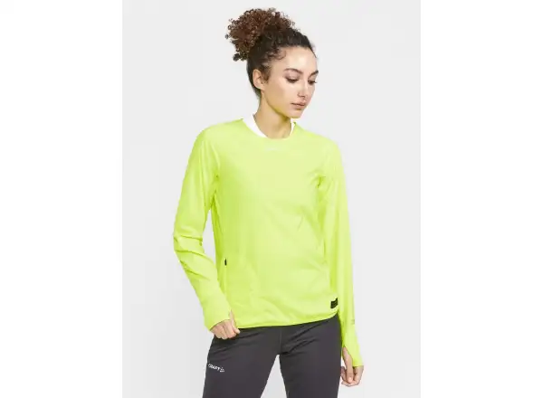 Craft Pro Hypervent Wind women's long sleeve running shirt yellow