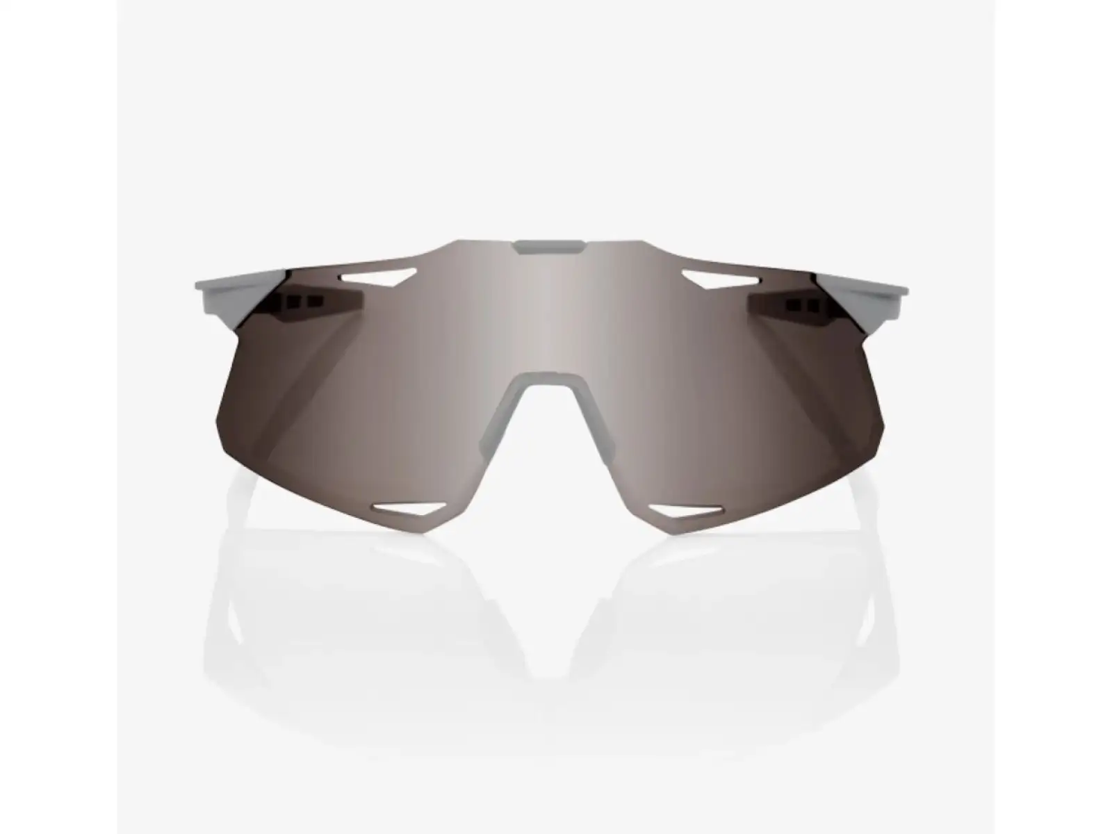 100% Hypercraft Glasses Matte Stone Grey/HiPER Crimson Silver Mirror Lens