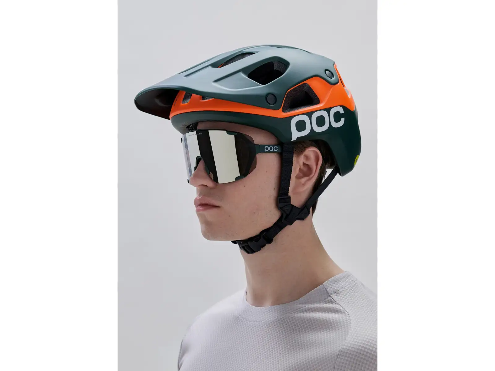 POC Cularis Pure MTB helmet Pargasite Green Matt/Fluorescent Orange Matt