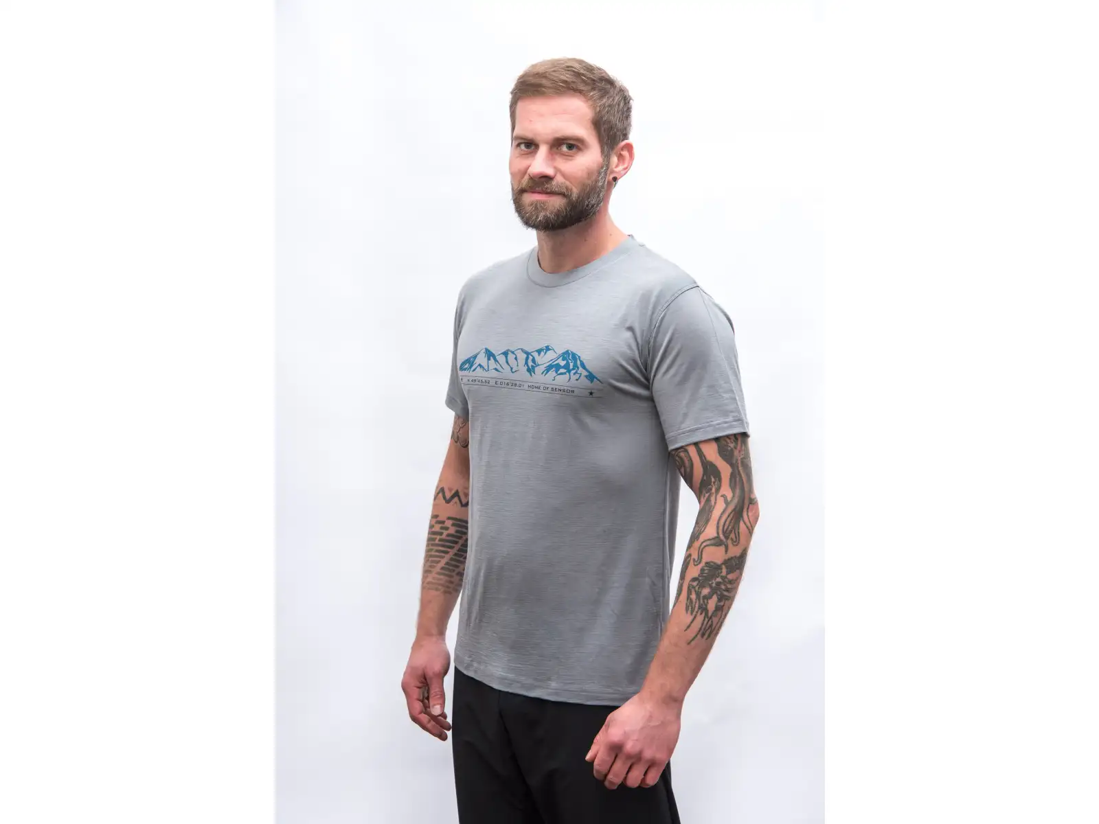 Sensor Merino Active Mountains men's t-shirt short sleeve grey