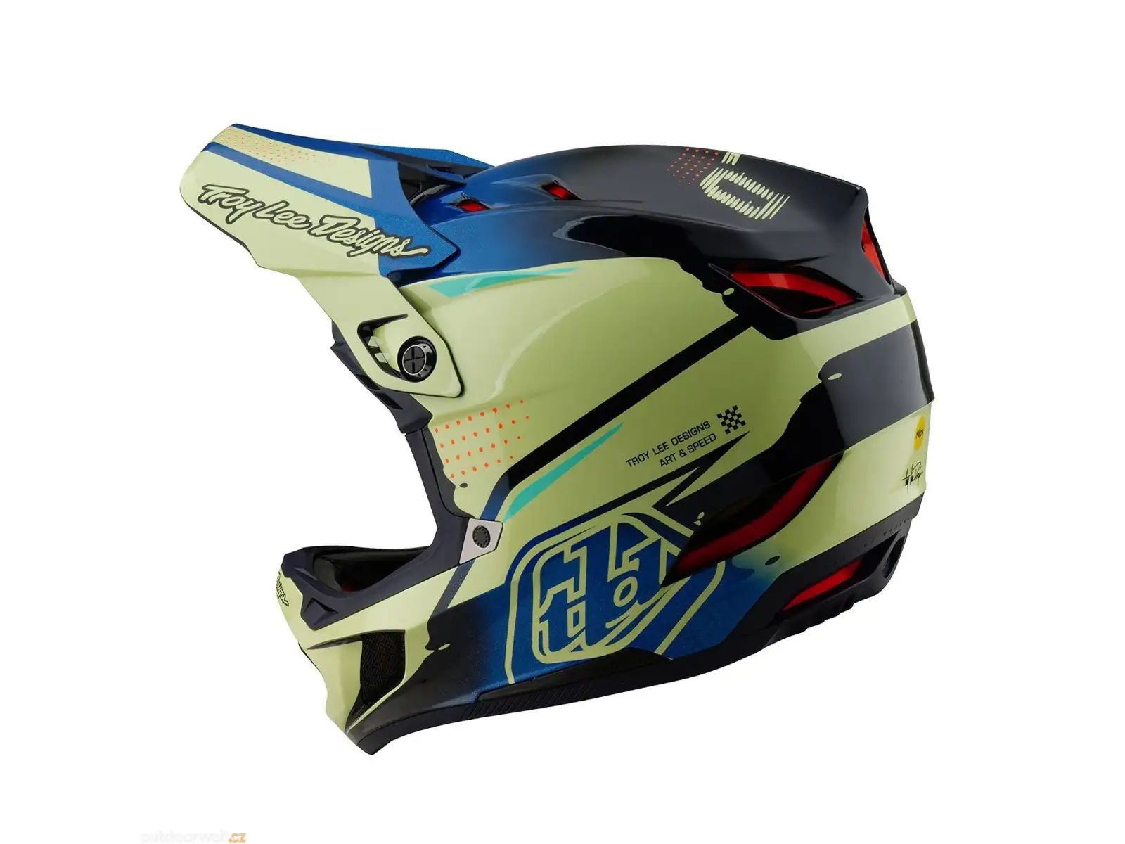 Troy Lee Designs D4 Composite Drip full-face helmet Glo Yellow
