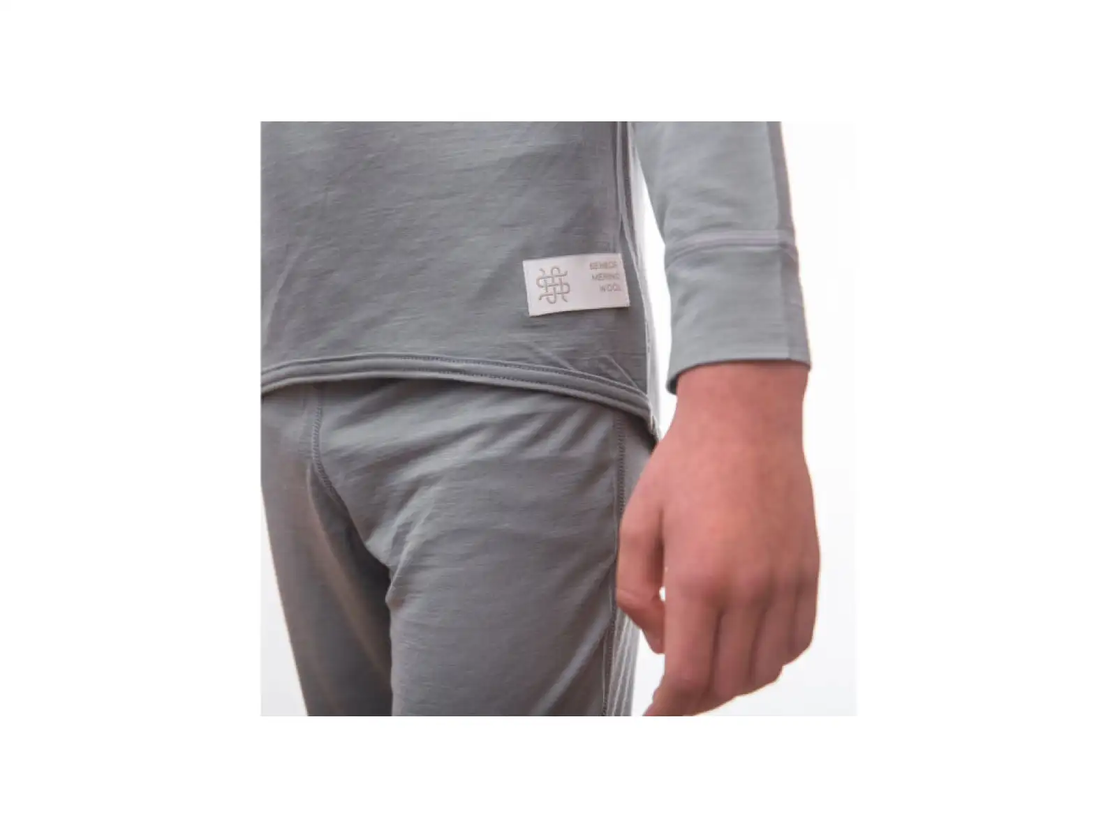 Sensor Merino Active set juniorské long sleeve shirt + pants grey