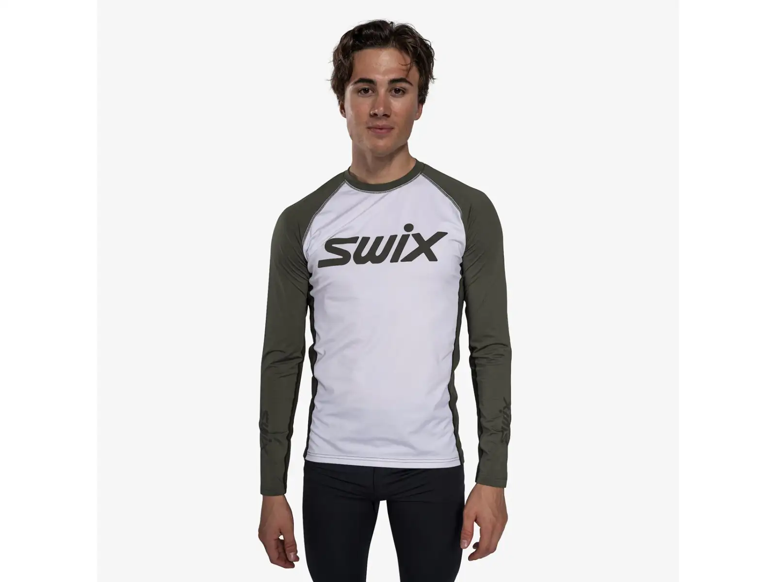 Swix RaceX Dry men's long-sleeve shirt Bright White/Olive
