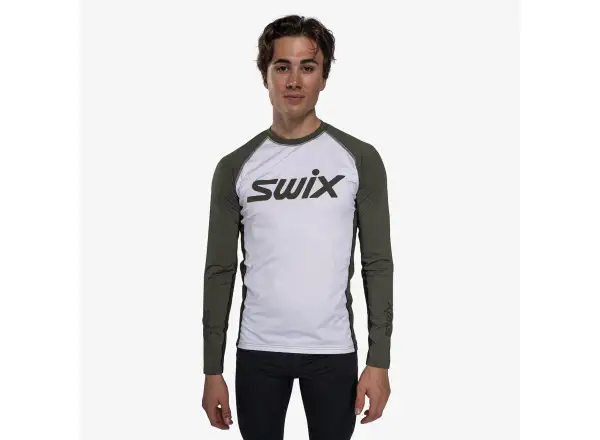 Swix RaceX Dry men's long-sleeve shirt Bright White/Olive