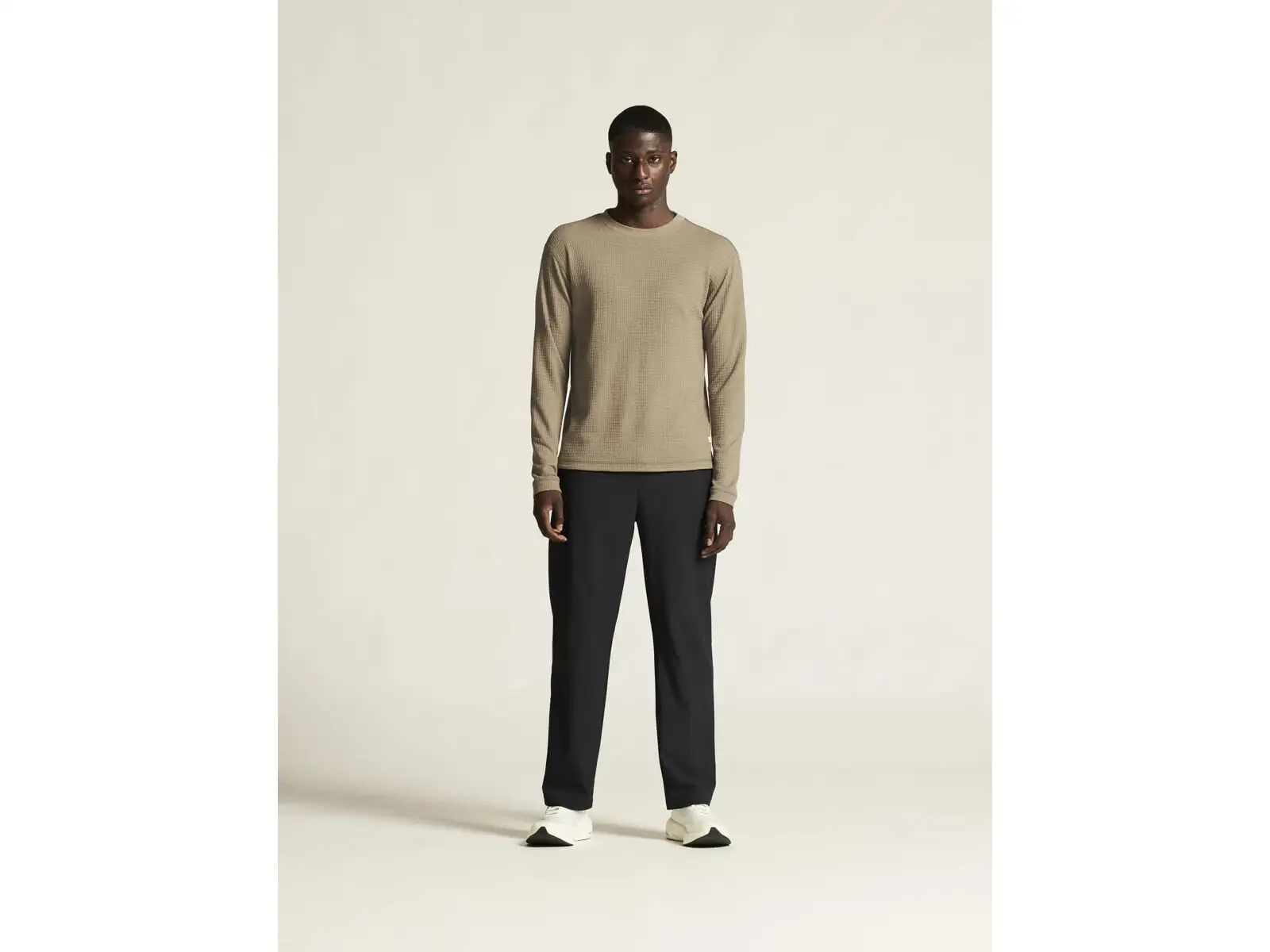 Craft Wool Waffle men's shirt long sleeve beige