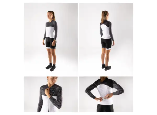 Force Points women's jersey long sleeve black/white/turquoise