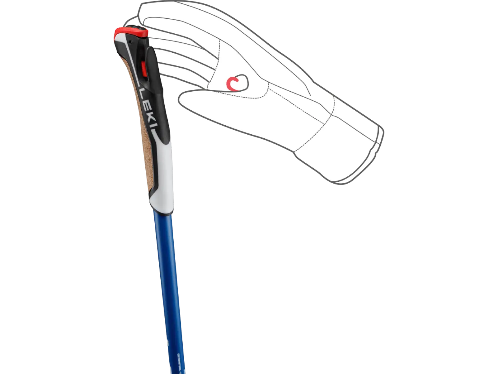 Leki PRC 850 TR cross-country ski poles Naturalcarbon-regal blue light-white