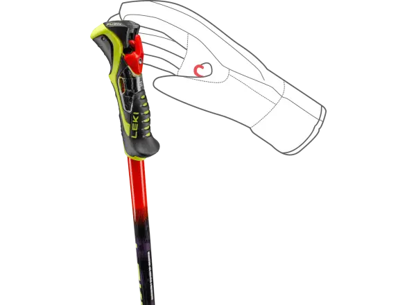 Leki WCR Pro SL TR downhill poles Bright red-violet-neonyellow