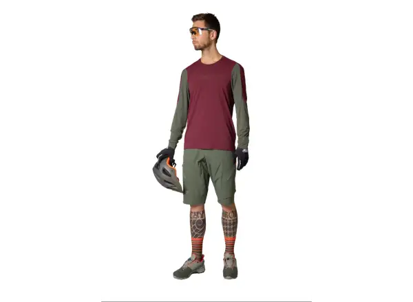 Dynafit Ride men's jersey long sleeve Burgundy