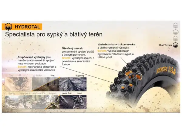 Continental Hydrotal DH Supersoft 27,5x2,40" TLR E-25 MTB tire kevlar černá