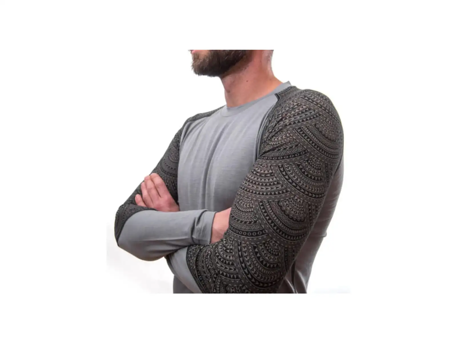 Sensor Merino Impress men's long sleeve shirt Grey/Maori