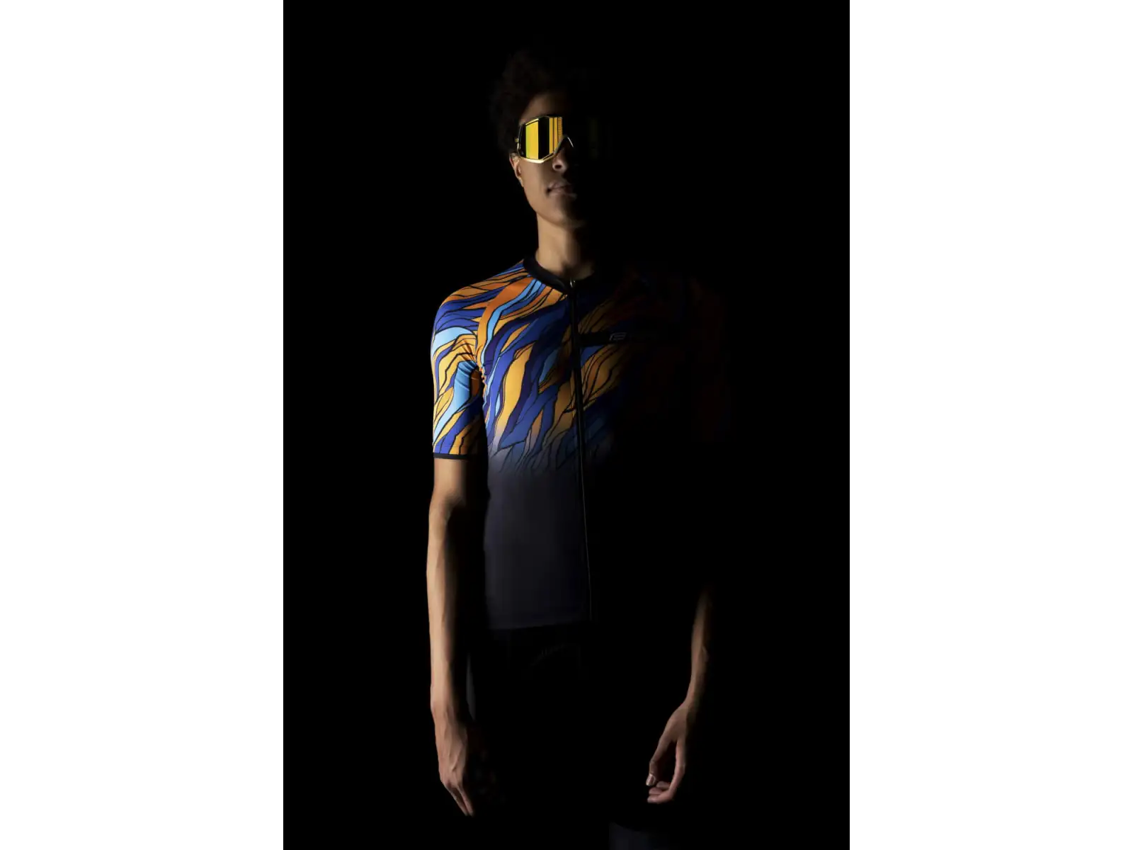 Force Life men's jersey short sleeve black/blue/orange