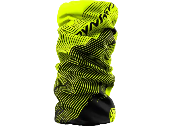 Dynafit Logo Neck Gaiter neon yellow striped