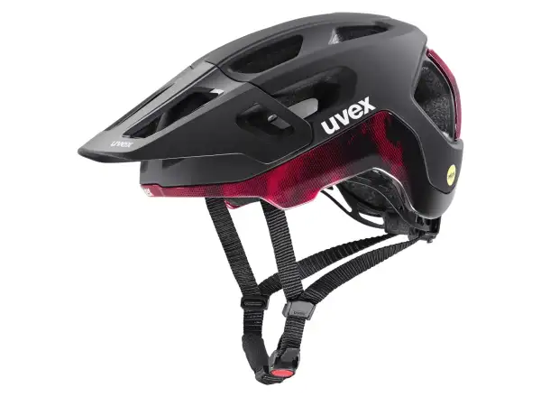 Uvex React Mips helmet Black/Ruby Red Matt