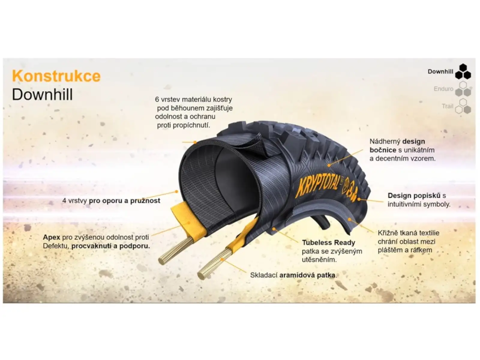 Continental Kryptotal DH Soft 29x2,40" TLR E-25 MTB tire kevlar rear black