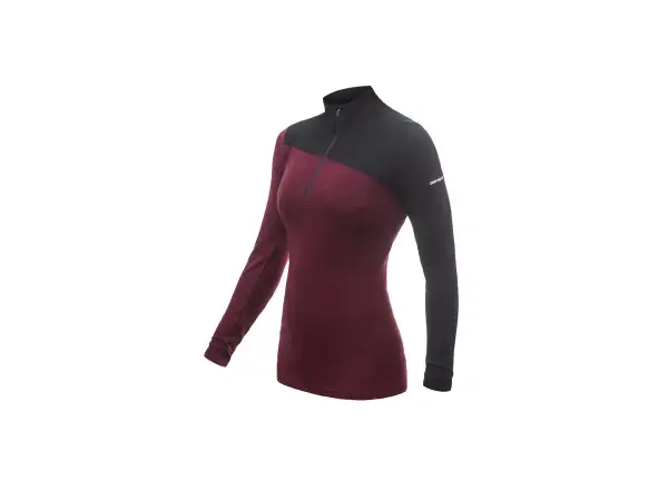Sensor Merino Extreme women's long sleeve shirt black/Port Red