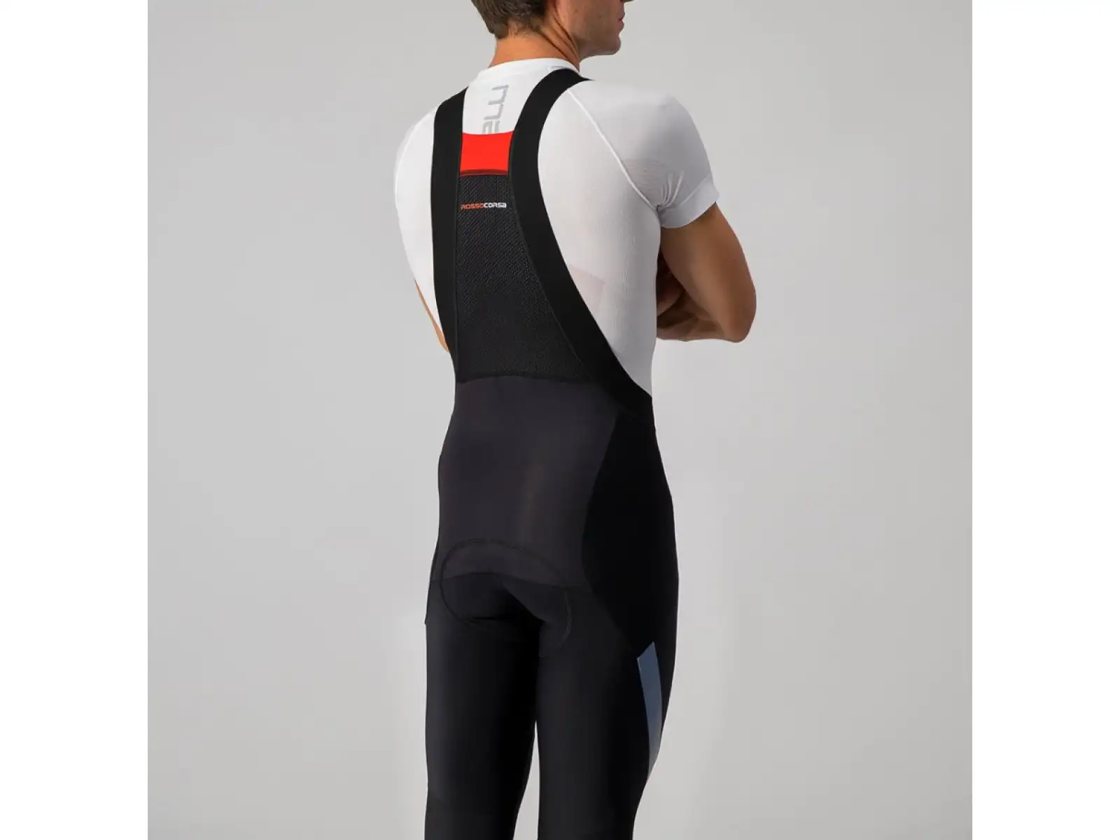 Casteli Sorpasso men's bib tights Black/Silver Reflex