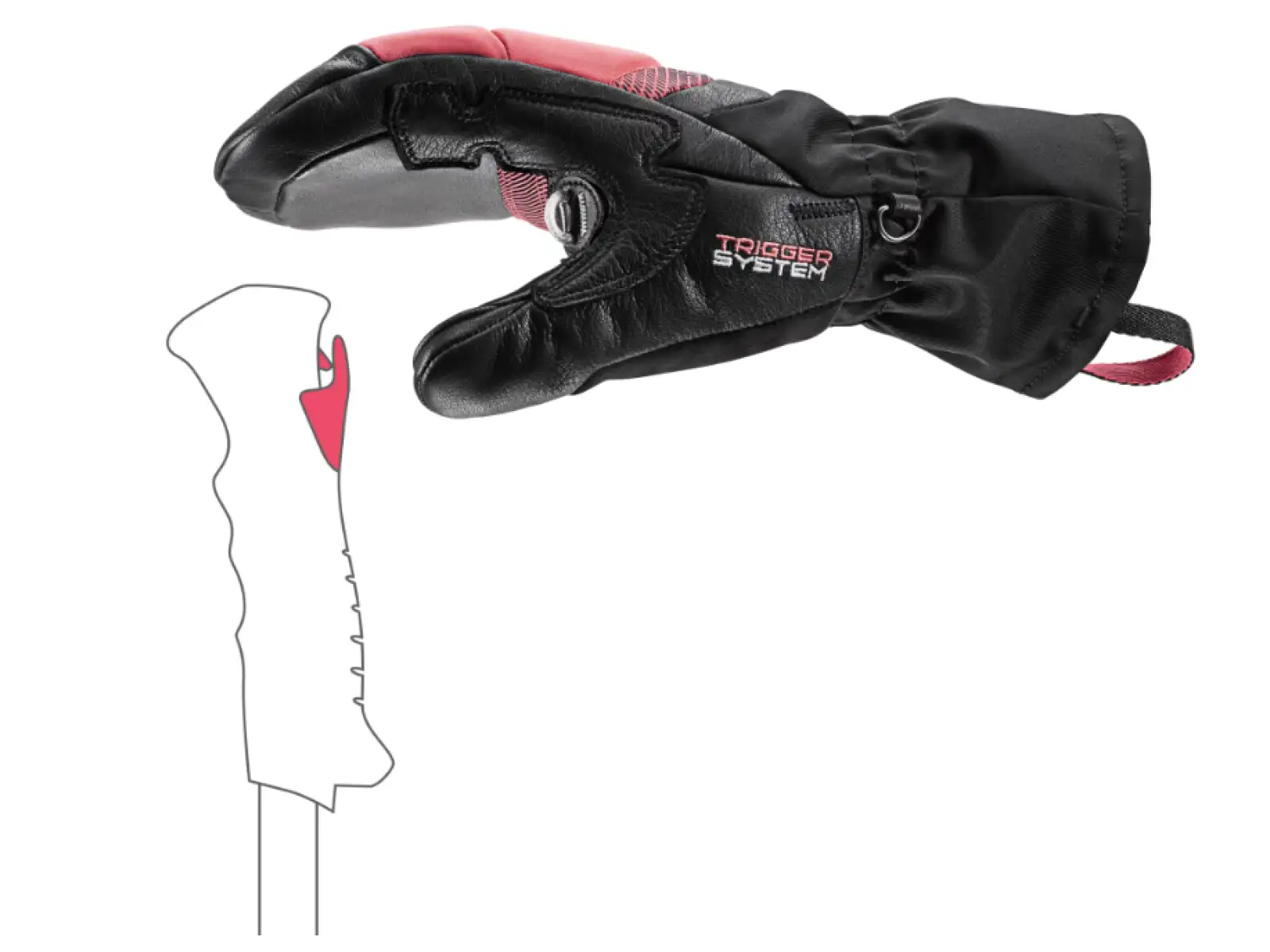 Leki Griffin Base 3D Women Mitt gloves Black-Rose