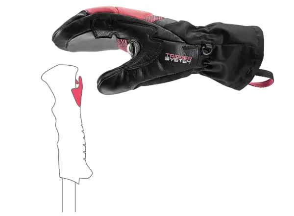 Leki Griffin Base 3D Women Mitt gloves Black-Rose