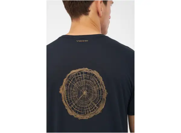 Viking Rune men's T-shirt short sleeve navy/light brown