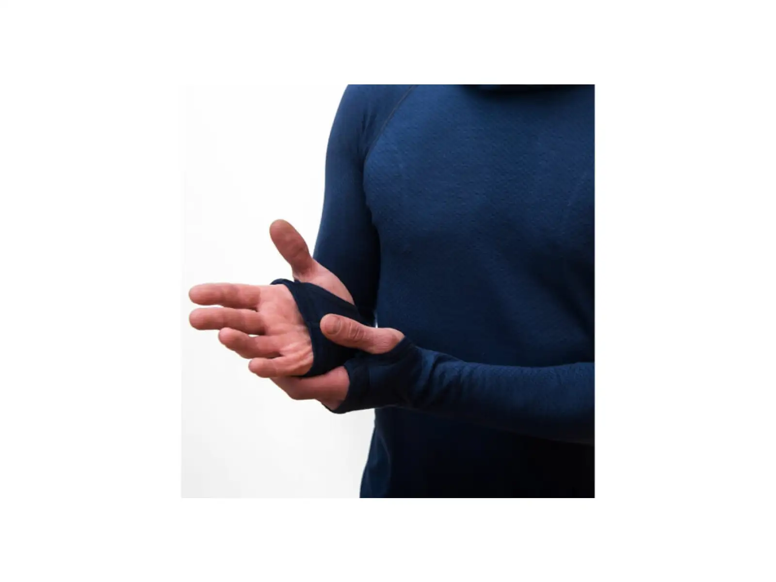 Sensor Merino DF men's shirt long sleeve with hood Deep Blue