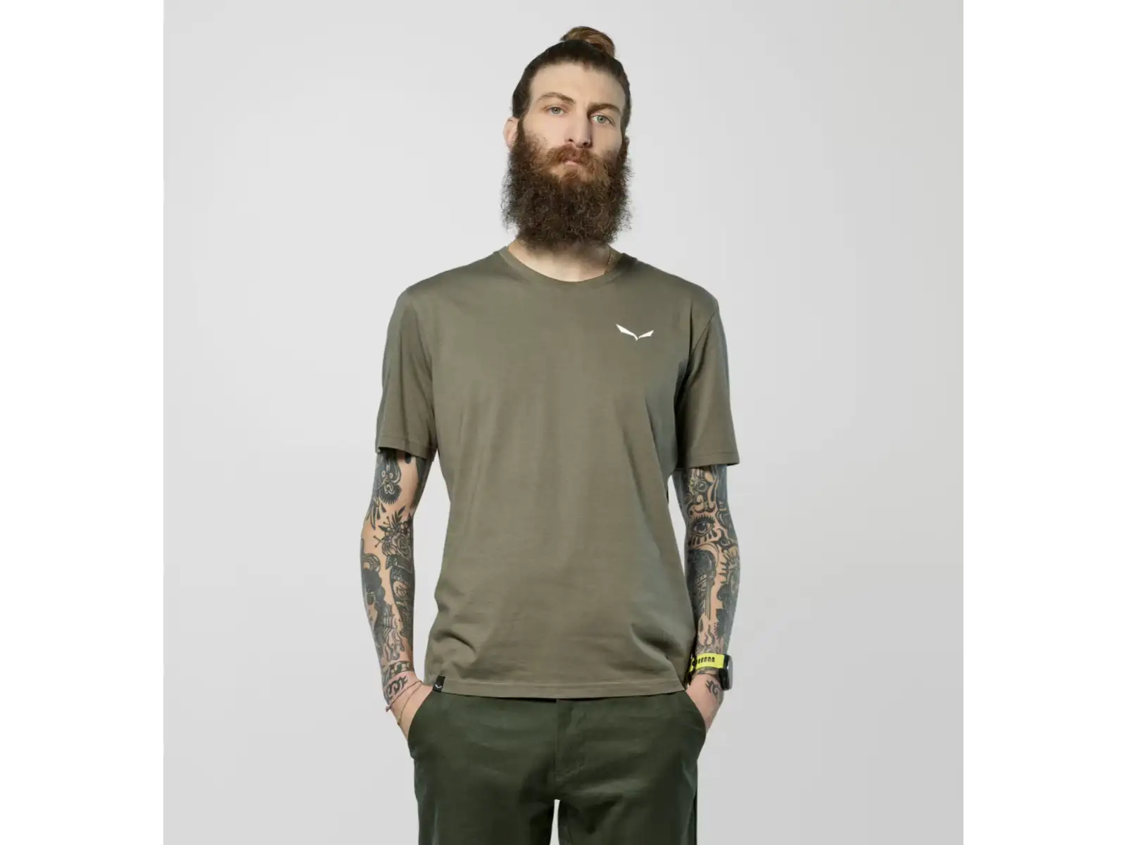 Salewa Eagle Vocab men's short sleeve T-shirt Faded Green