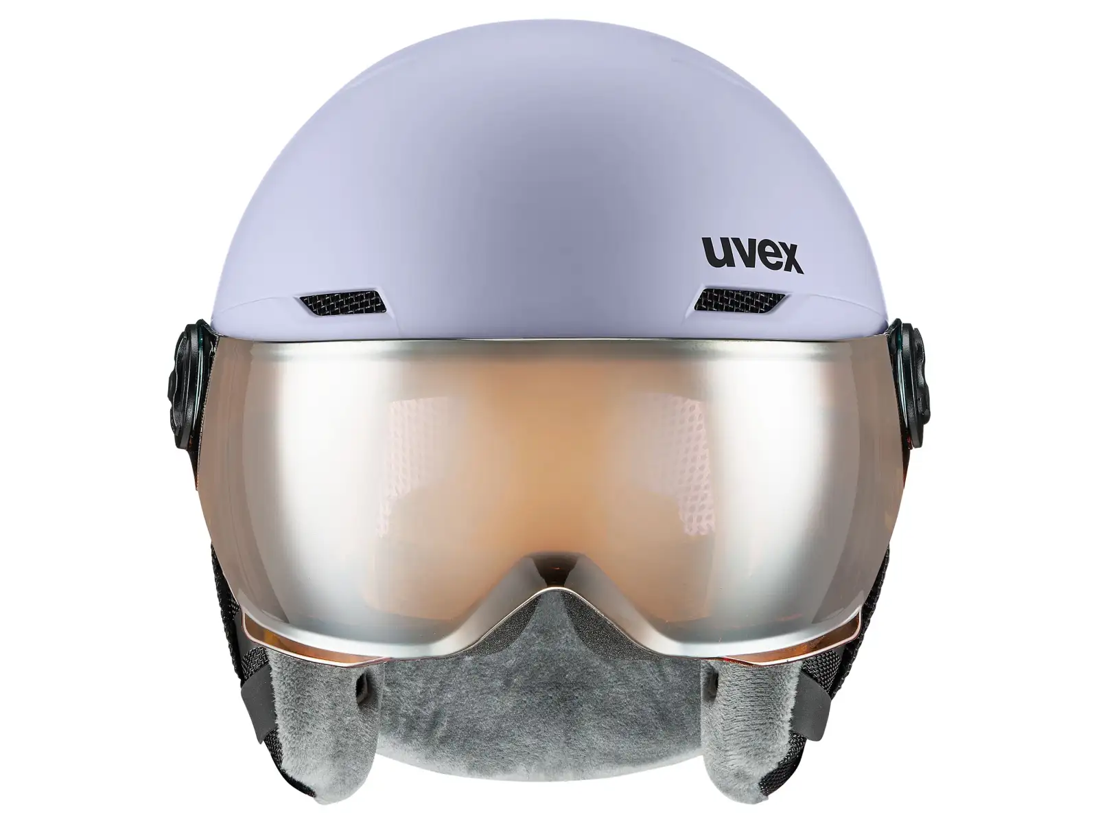 Uvex Rocket Jr Visor ski helmet cool lavender abstract matt