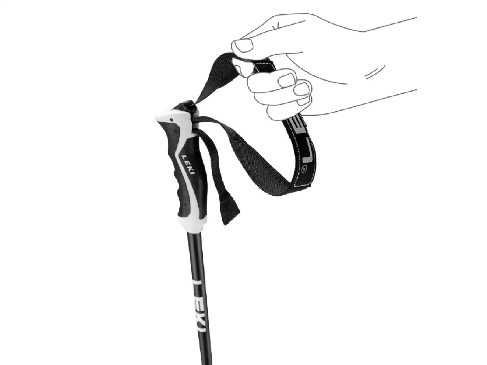 Leki Neolite downhill poles dark anthracite-black-bright red