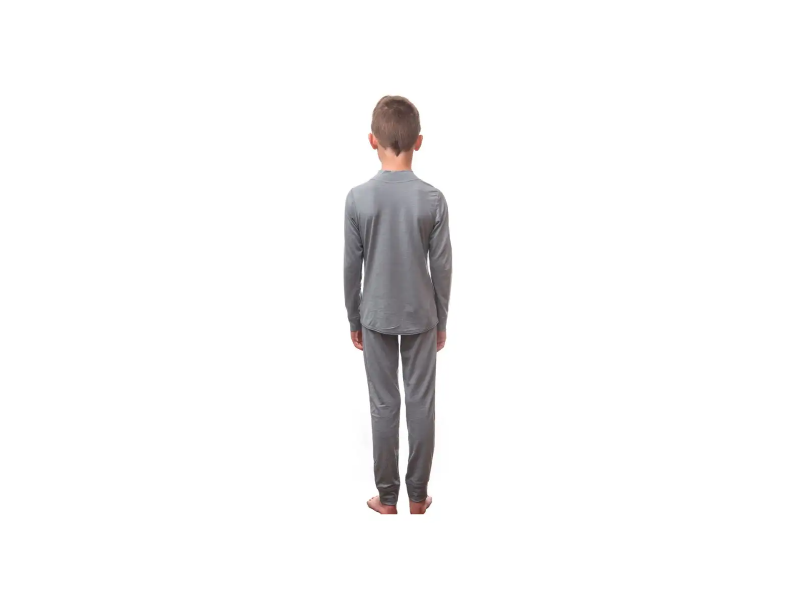 Sensor Merino Active set juniorské long sleeve shirt + pants grey