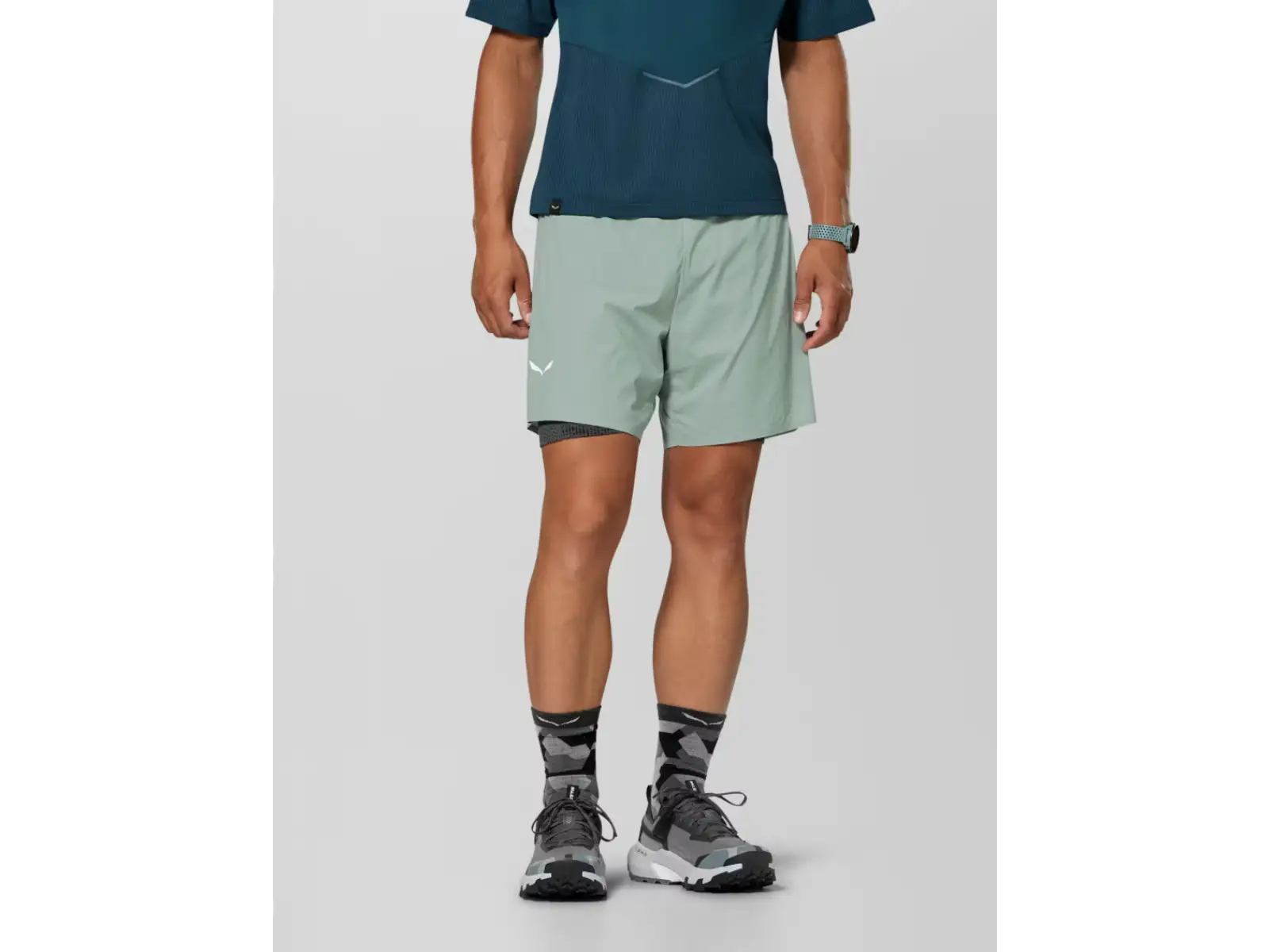 Salewa Pedroc Durastretch 2-in-1 men's shorts Willow Green