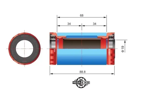 FSA MegaExo BB-4000 bottom bracket cups Road 19 mm