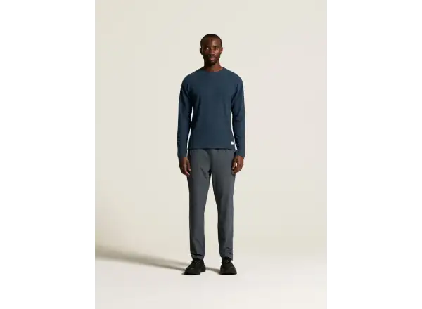 Craft Wool Waffle men's long sleeve shirt blue