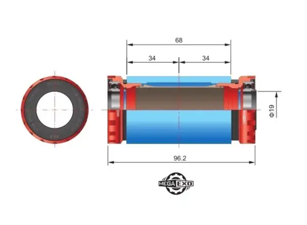 FSA MegaExo BB-1000 bottom bracket cups MTB 19 mm