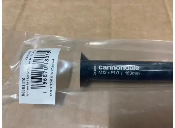Cannondale rear axle SYNTACE TA 142X12 163MM M12X1.0P BLK (K8303410)