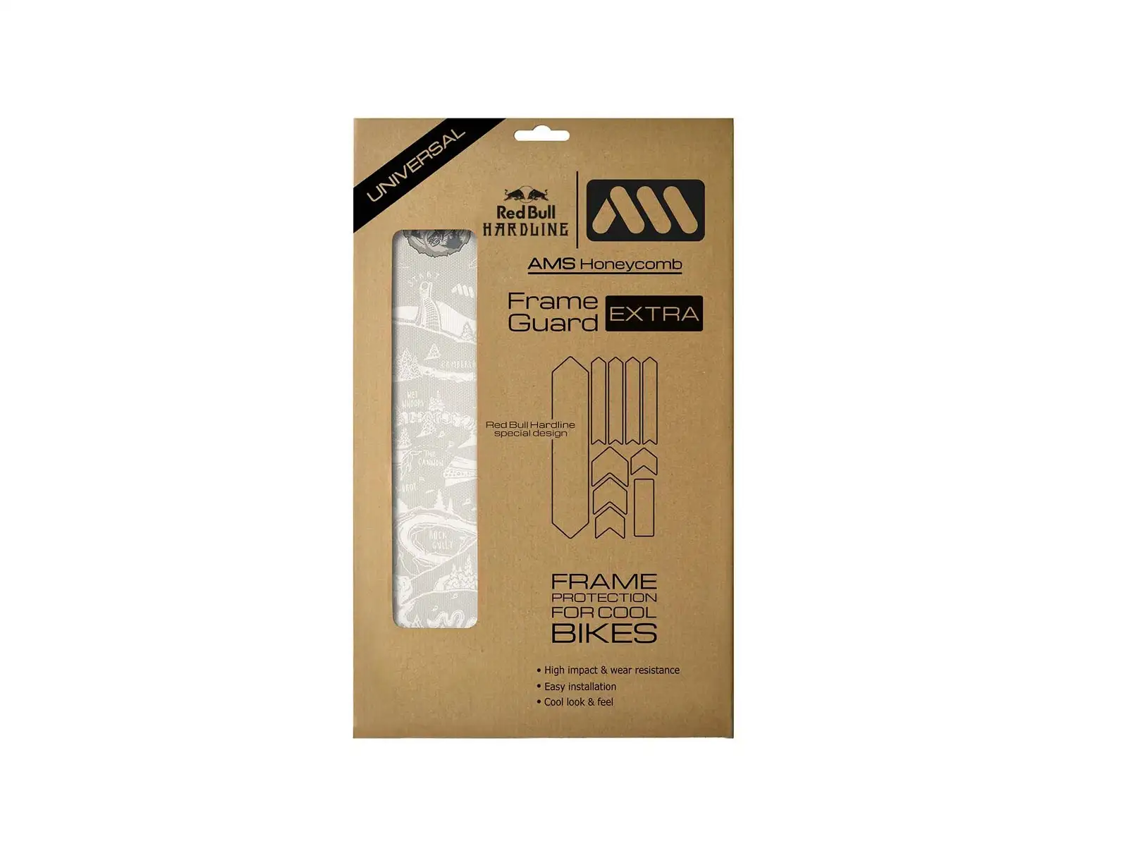 AMS Frame Guard Extra protective stickers on frame RedBull/Hardline/White
