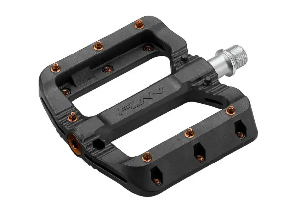 Funn Black Magic platform pedals black/orange pins