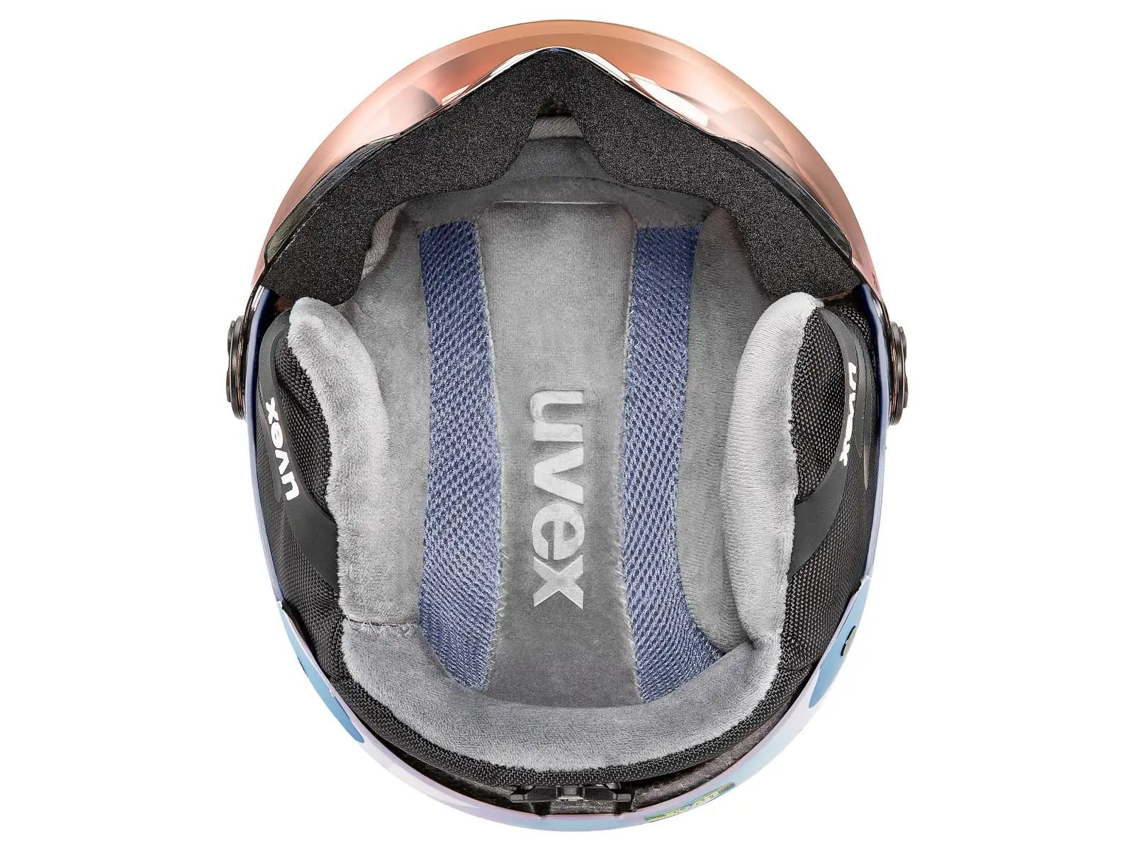 Uvex Rocket Jr Visor ski helmet cool lavender abstract matt