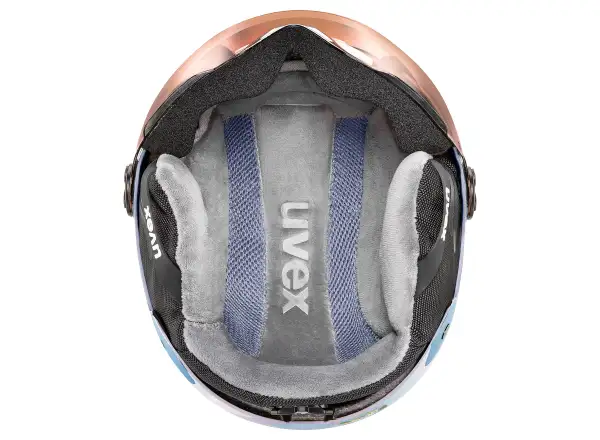 Uvex Rocket Jr Visor ski helmet cool lavender abstract matt