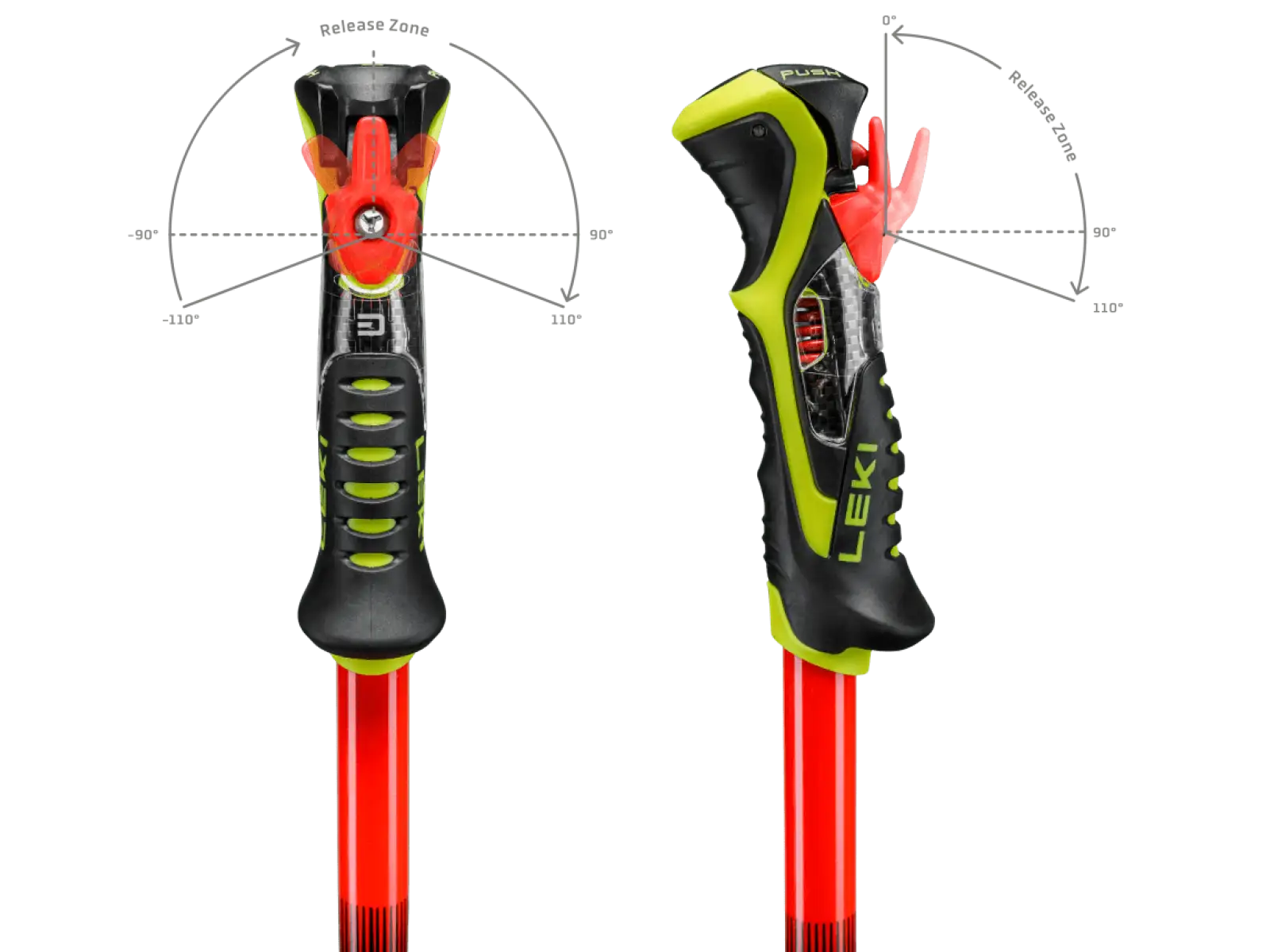 Leki WCR Pro SL TR downhill poles Bright red-violet-neonyellow
