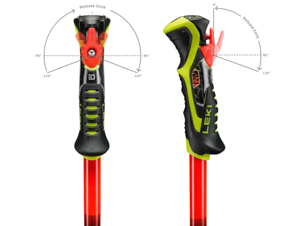 Leki WCR Pro SL TR downhill poles Bright red-violet-neonyellow